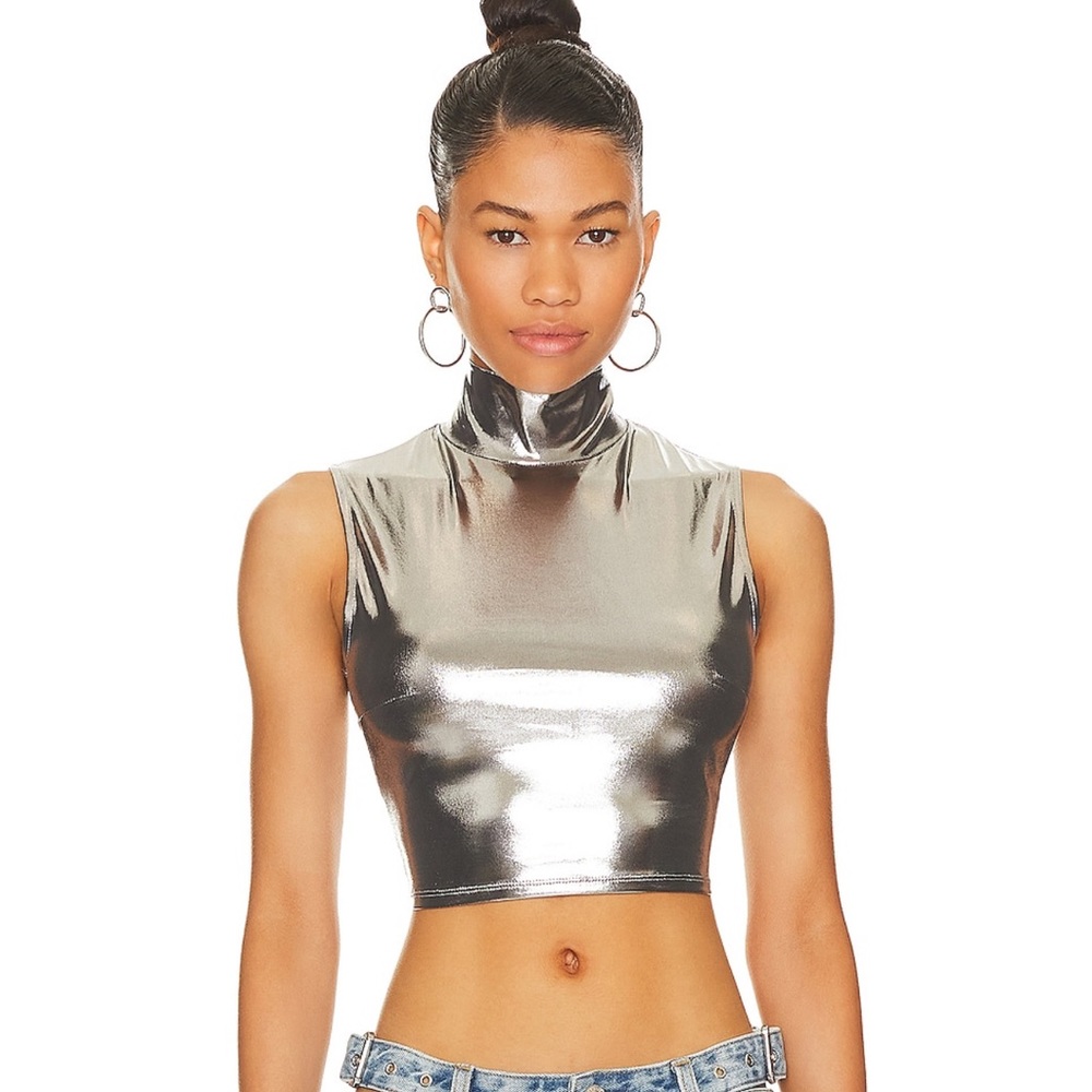 Katerine Crop Top in Gunmetal